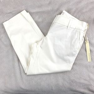 Kenar Women 4 Capri Pants White Cotton Blend NEW